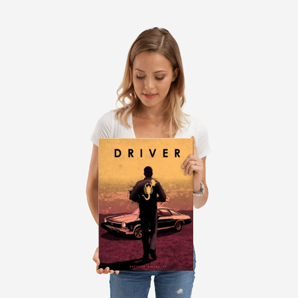 Displate Metall-Poster "Driver with Chevrolet Chevelle Malibu" *AUSVERKAUFT*
